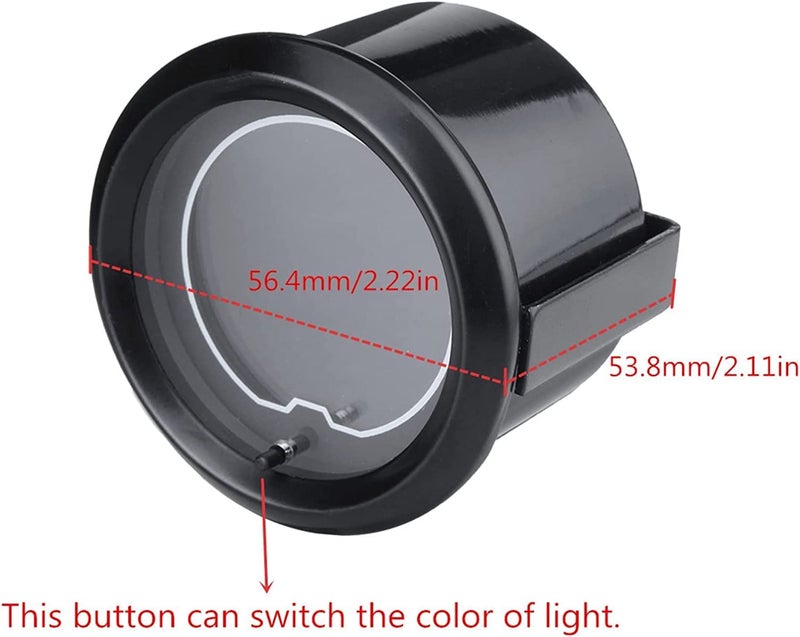 LEVANLIGHT Black 7 Color LED Display Volt Voltmeter Gauge 8~18V for Car Truck | 7 Adjustable Color LED | Dual Digital Analog Output|2-1/16" 52mm - Image 2