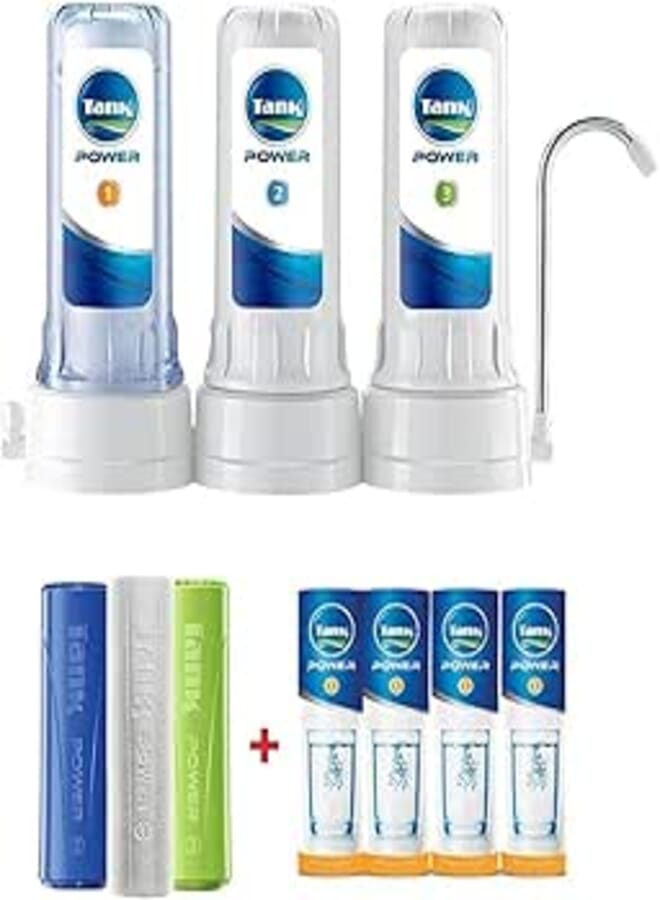 Tank Power 3-Stage Water Filter with 4 TPI Cartridges