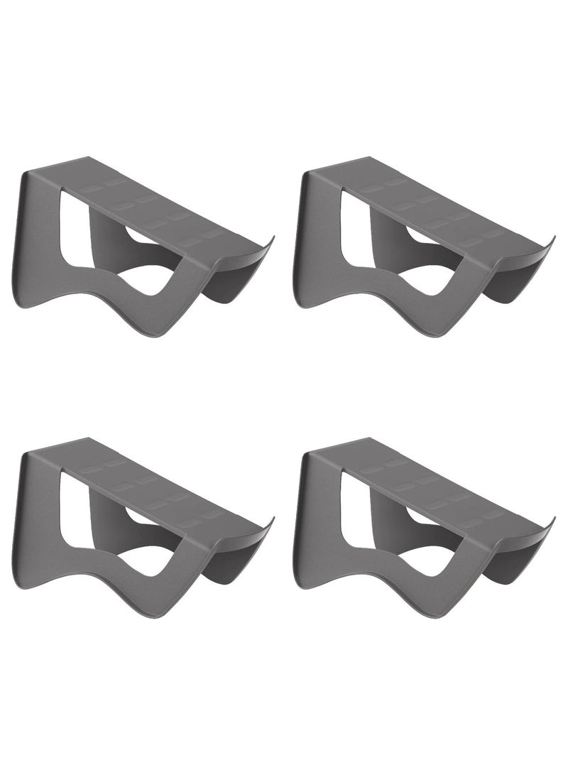 Set of 4 Grey Shoe Organisers, 14x14x24 cm, Space-Saving Vertical Design - Image 1