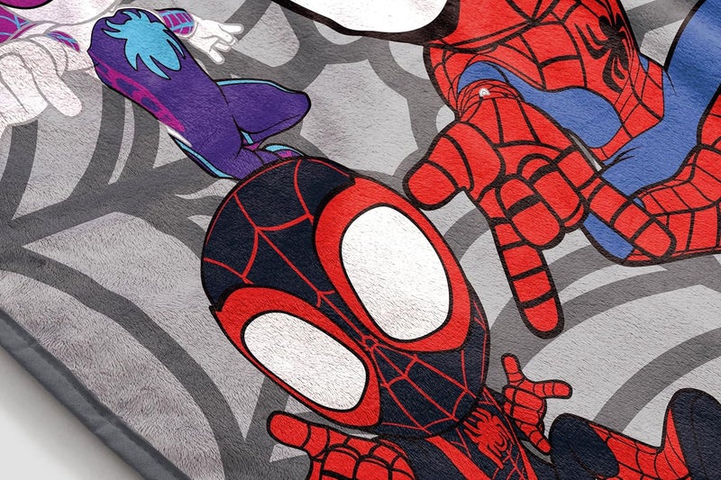 Jay Franco Spidey & His Amazing Friends Plush Throw Blanket - Measures 50 x 60 Inches - Kids Super Soft Fleece Bedding Features Ghost Spider Gwen & Miles Morales - Image 3