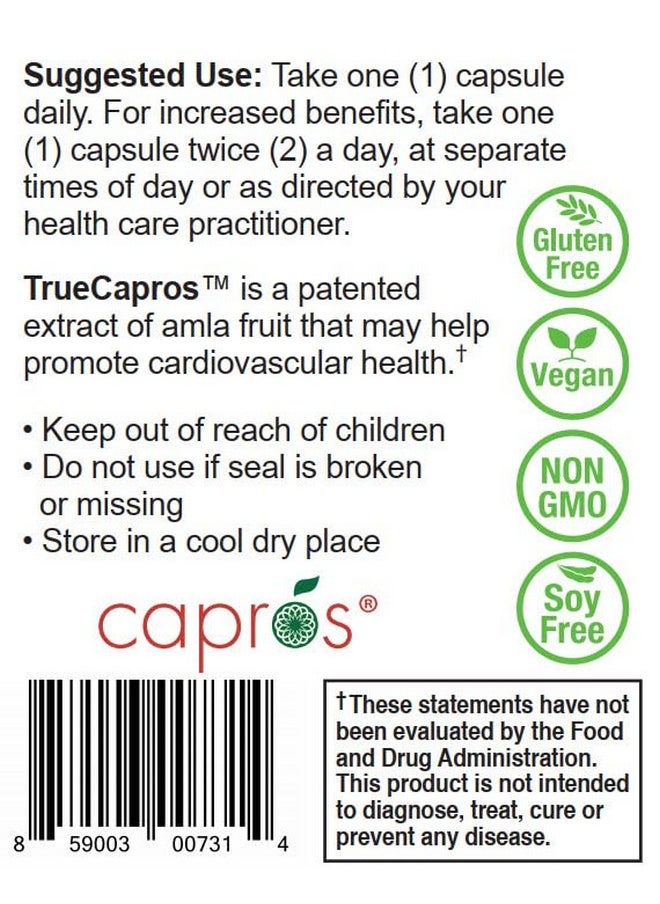 NatureCity True Capros Amla Fruit Extract Supplement Polyphenol Antioxidant Power Supports Cardiovascular Health 30 Veggie Capsules  - Image 4