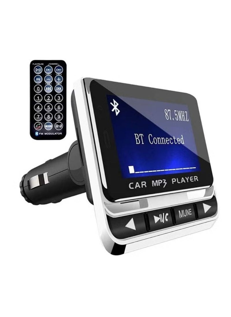 AROAQ - Bluetooth FM Transmitter For Car, Wireless Car Radio Adapter Mp3 Player, Handsfree Auto Kit With Remote Control, Mp3 Music Player Support USB Charger Siri Google Assistant U Disk/TF Card/aux - Image 1