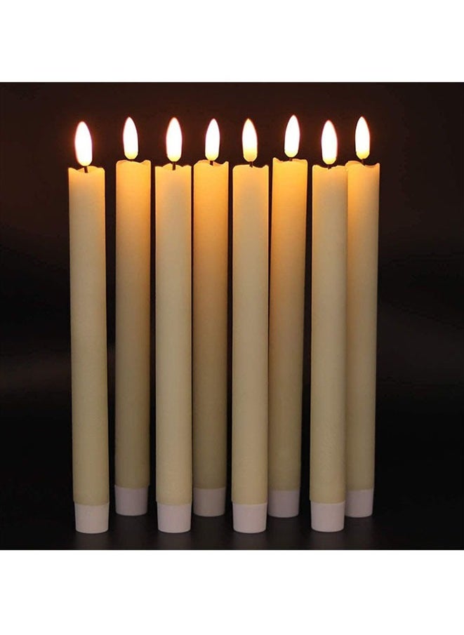 Flameless Taper LED Candles Light With Remote Control Battery Operated Led Warm 3D Wick Light Window Candles (Pack of 6)