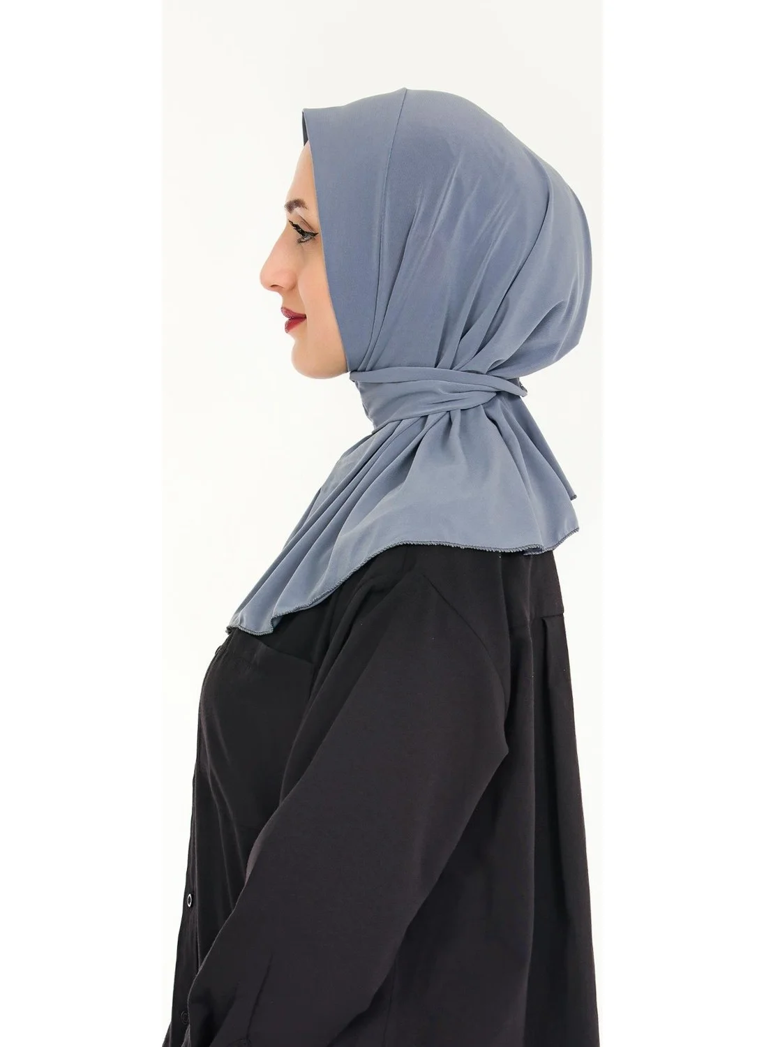 Sensu Women's Hijab Ready Made Hijab Bonnet Shawl with Snap Fasteners