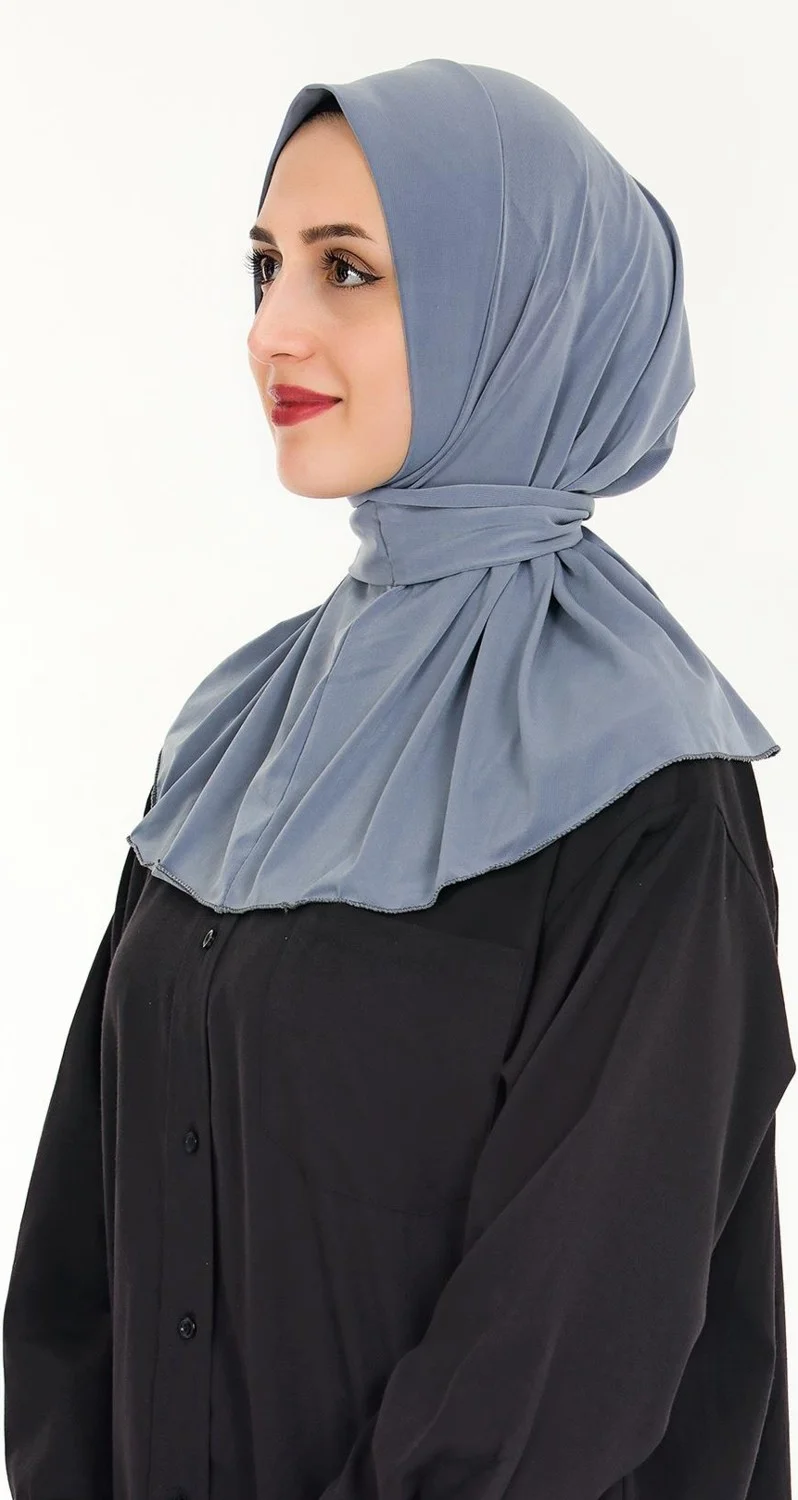 Sensu Women's Hijab Ready Made Hijab Bonnet Shawl with Snap Fasteners