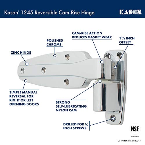 Kason 1245 Reversible Cam-Rise Hinge, 1 to 3/8 Inch Offset, 11245000048 - Image 3