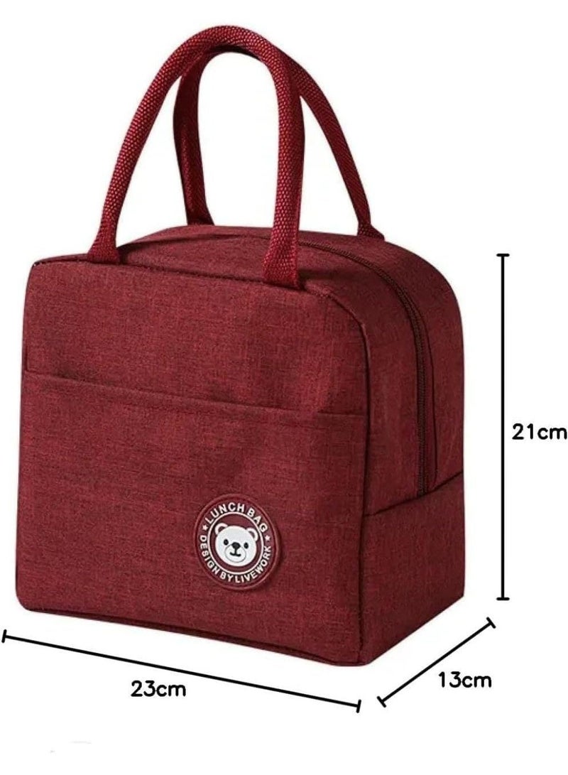 Thermal food storage bag for lunchboxes and sandwiches, insulated bag for travel, summer vacations, and storing medications. Imported product, red. - Image 3