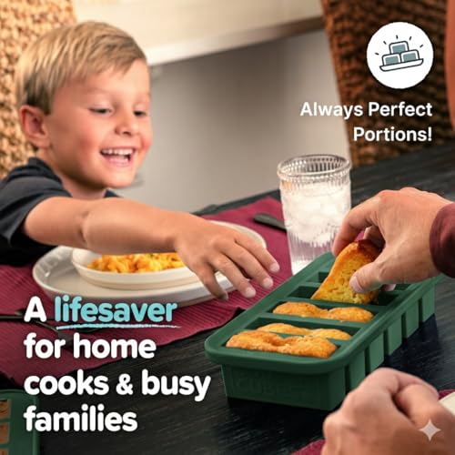Souper Cubes Silicone Freezer Molds Gift Set with 2 Tbsp 12 1 and 2 Cup Silicone Freezer Trays With Lids Meal Prep and Kitchen Essentials Bundle Kale - Image 3