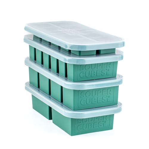 Souper Cubes Silicone Freezer Molds Gift Set with 2 Tbsp 12 1 and 2 Cup Silicone Freezer Trays With Lids Meal Prep and Kitchen Essentials Bundle Kale - Image 1