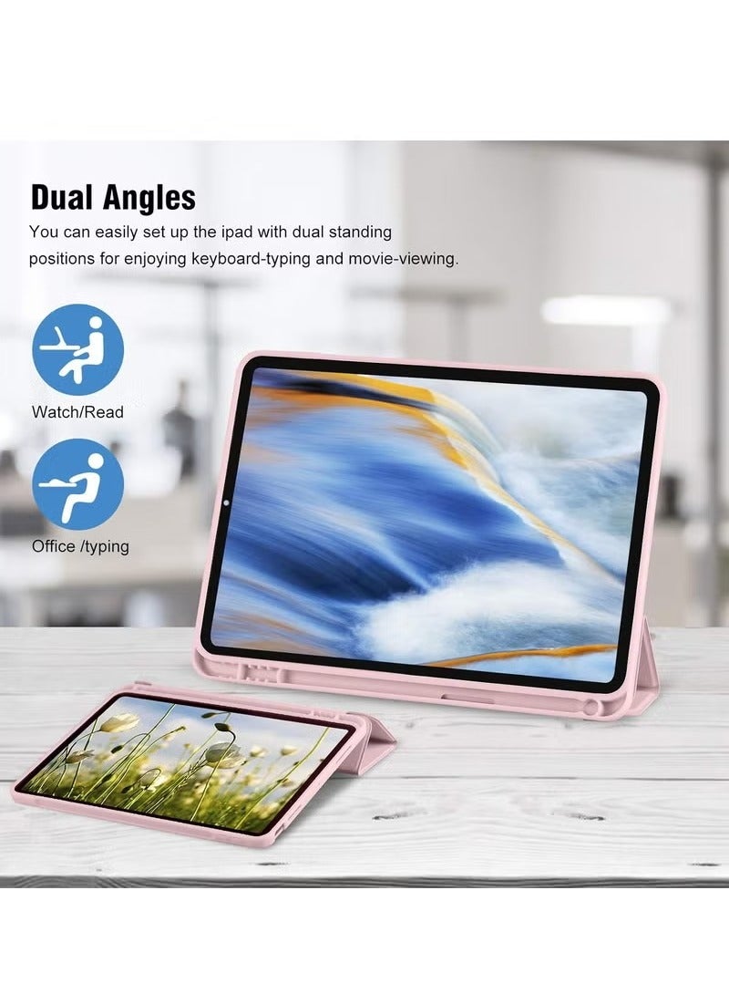 iPad 10th Generation Case 2022 with Pencil Holder - Soft TPU Back Protective Smart Trifold Stand Cover for iPad 10.9 Inch (10th Gen), Auto Wake/Sleep - Pink - Image 4