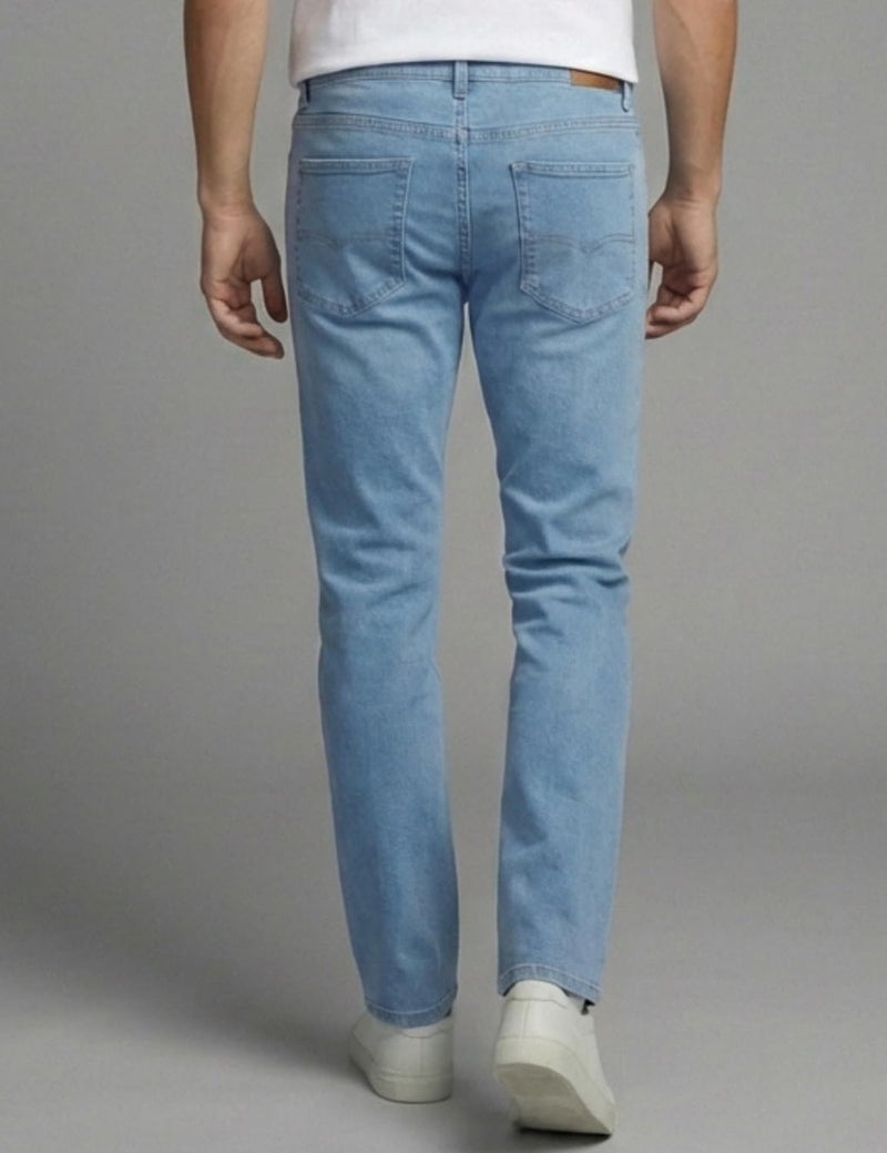INKD Men's Relaxed Mid Rise Jeans (INKAW24MJN-501_Airforce Blue, 38 - Image 2
