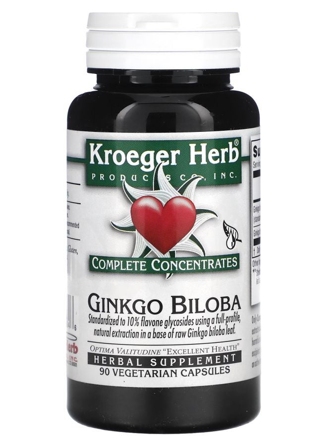 Kroeger Herb Co Complete Concentrates Ginkgo Biloba 90 Vegetarian Capsules