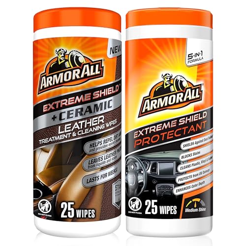 Armor All Interior Car Cleaning Wipes Kit, Disinfects, Protects, and Cleans Car Interiors, Includes Leather Care Wipes, Glass Wipes, Disinfectant Wipes, and Protectant Wipes, 4 Count - Image 1