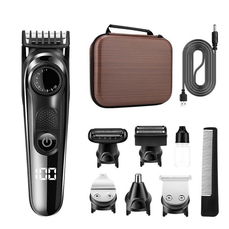 إي تي جي مقطع للرجال ، مقطع الشعر 5-في-1 ، حلاقة الجسم المقاومة للدش ومجموعة الحلاقة للمناطق الحساسة ، مجموعة أسلوب آمنة كل في واحد للجسم والذراعين واللحية والوجه وشعر الأنف - Image 1