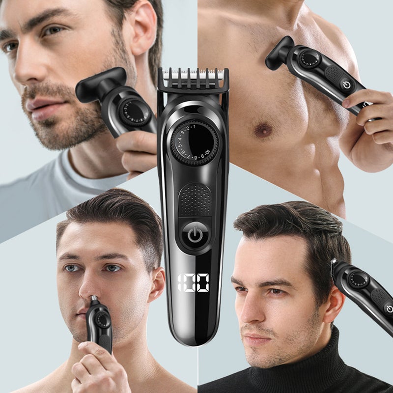 إي تي جي مقطع للرجال ، مقطع الشعر 5-في-1 ، حلاقة الجسم المقاومة للدش ومجموعة الحلاقة للمناطق الحساسة ، مجموعة أسلوب آمنة كل في واحد للجسم والذراعين واللحية والوجه وشعر الأنف - Image 2
