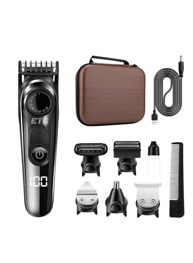 ETG Trimmer for Men, 5-in-1 Hair Trimmer, Showerproof Body Shaver and Groomer for Sensitive Areas, Safe All-in-One Style Kit for Body, Underarms, Beard, Face, and Nose Hair - Image 1