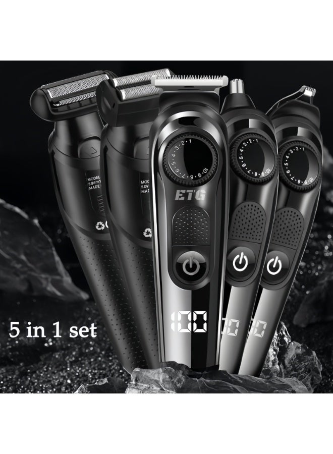 ETG Trimmer for Men, 5-in-1 Hair Trimmer, Showerproof Body Shaver and Groomer for Sensitive Areas, Safe All-in-One Style Kit for Body, Underarms, Beard, Face, and Nose Hair - Image 4