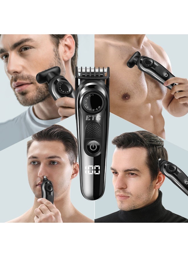 ETG Trimmer for Men, 5-in-1 Hair Trimmer, Showerproof Body Shaver and Groomer for Sensitive Areas, Safe All-in-One Style Kit for Body, Underarms, Beard, Face, and Nose Hair - Image 2
