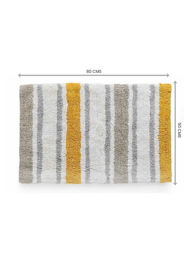SASHAA WORLD Tufted Colored Striped Bath Mat (50X80 Cm, Multi, 70% Cotton, 30% Polyester) - Image 2