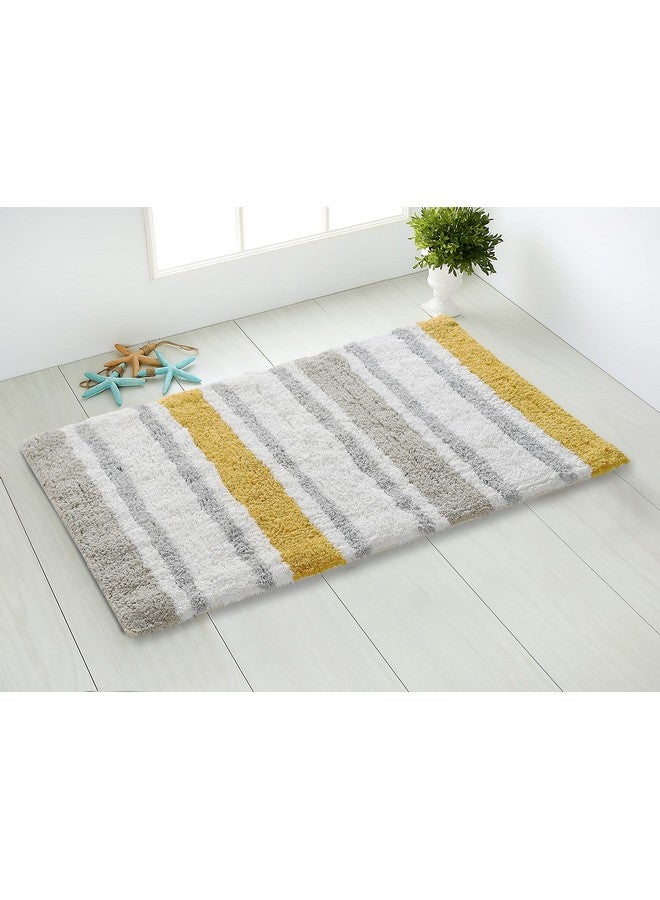 SASHAA WORLD Tufted Colored Striped Bath Mat (50X80 Cm, Multi, 70% Cotton, 30% Polyester) - Image 1