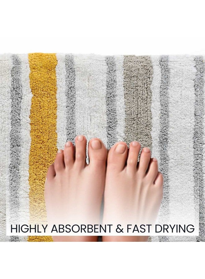 SASHAA WORLD Tufted Colored Striped Bath Mat (50X80 Cm, Multi, 70% Cotton, 30% Polyester) - Image 4