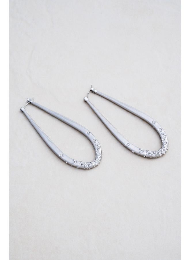 Karen Millen Crystal Sprinkle Loop Earring  - Image 1