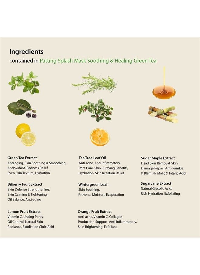 Blithe - Blithe face wash,tea tree face wash Patting Splash Mask Soothing & Healing Green Tea Exfoliant - Gentle Face Exfoliator Wash for Oily Skin, Korean Skin Care Lactic Acid for Oil Controlling & Pore Clar - Image 1