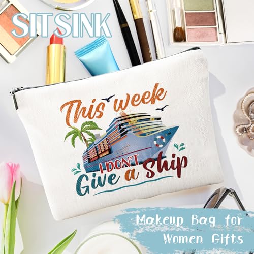 Sitsink Cruise Essential Gifts for Women 6 Pcs Waterproof Cruise Gift Exchange Ideas Cosmetic Bag Pouch Life Is Better Cruise Gifts Alaska Souvenir Must Haves - Image 3