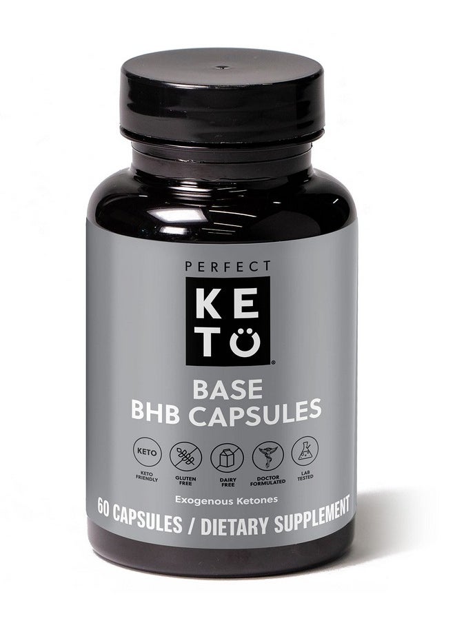Perfect Keto Perfect Keto Exogenous Ketones Capsules, Gluten Free BHB Salts Supplement for Ketosis & Fasting, Electrolytes for Hydration, Caffeine Free Energy, Keto Diet, Focus & Workout Support, 60 Count  - Image 1