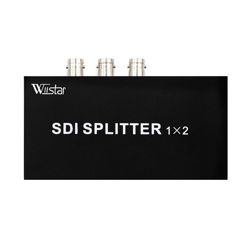 Wiistar SDI Splitter 1x2 Supports SDSDI HDSDI 3GSDI Support SDI Splitter 1 in 2 Out Full HD 1080P for Camera Monitor SDI Devices