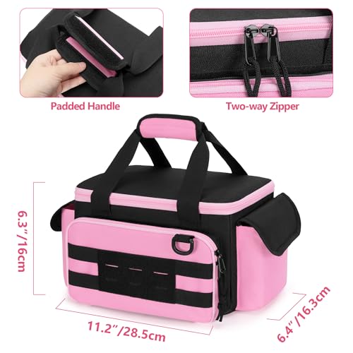 Rexmica Pink Tool Bag for Women, Tool Storage Organizer with Anti-friction and Thick Padded Bottom, Tactical Range Bag, Multi-functional Work Bag for Repairman, Electrician, Carpenters, Pink - Image 4