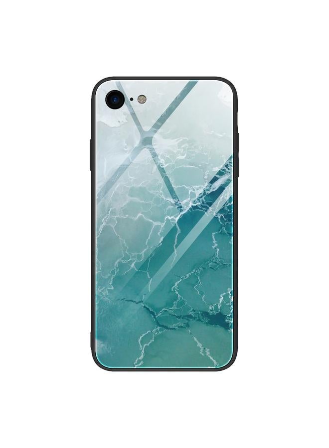 S-TOP Case For iPhone SE 2022 / SE 2020 / 8 / 7 Marble Pattern Glass Protective Case - Image 1