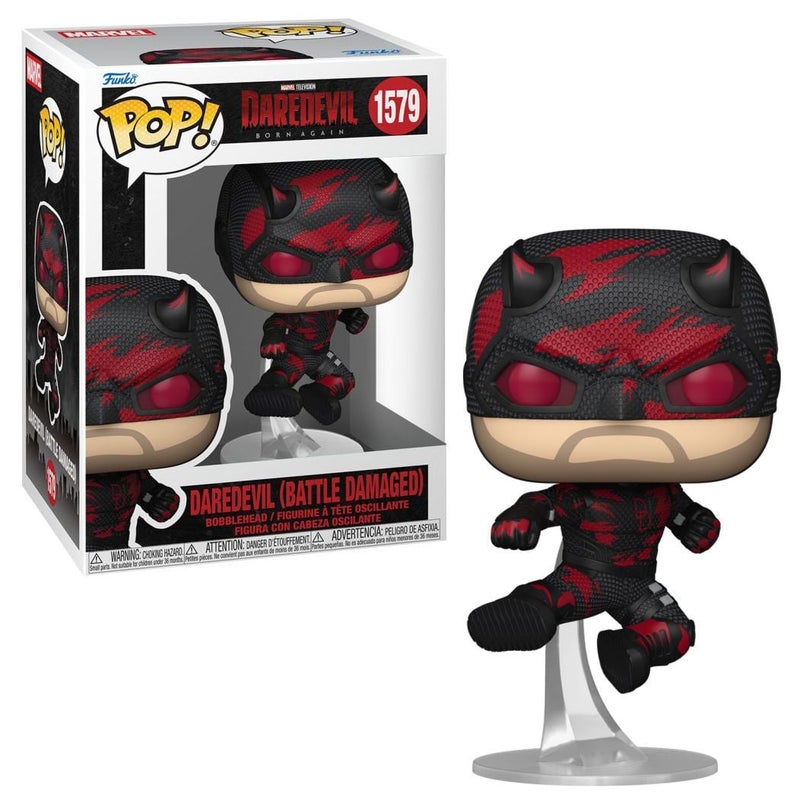 Funko فانكو بوب! مارفل ديرديفل بورن أجن ديرديفل (تالف في المعركة) تمثال فني (10.4 سم) - Image 2
