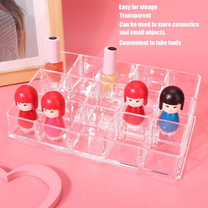 15 Grids Nail Polish Display Holder Lipstick Cosmetics Storage Box Organizer Makeup Tool - Image 5