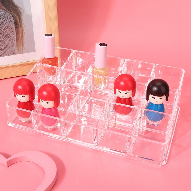 15 Grids Nail Polish Display Holder Lipstick Cosmetics Storage Box Organizer Makeup Tool - Image 1