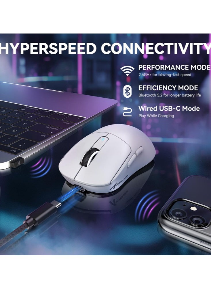 Attack Shark - X3MAX Wireless Gaming Mouse,PixArt PAW3950 42000 DPI,49g Ultralight Tri-Mode(BT5.4/2.4GHz/Wired), 1K Polling Rate Programmable Computer Mice for PC/MAC/Win - Image 1