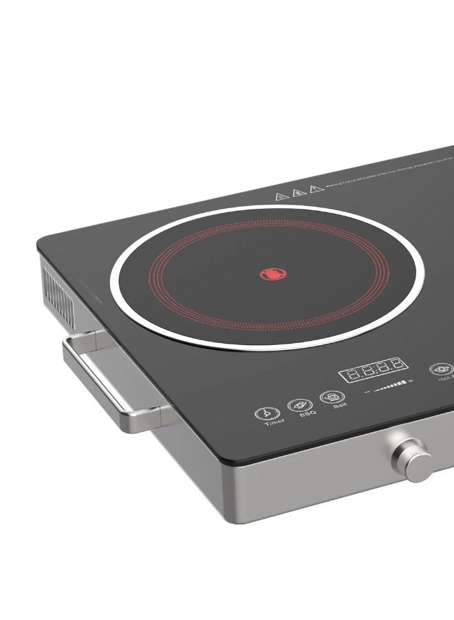 Winning Star Electric Hob, 2 Burners,1800 Watts, Black, ST-9676 - Image 2