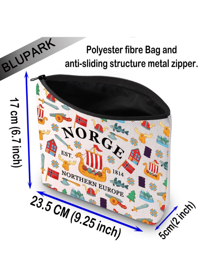 BLUPARK Norway Travel Cosmetic Bag Norwegian Gift Norge Makeup Bag Souvenirs Gift Norge - Image 4