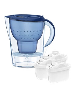 AROAQ Household Water Filter, 3.5L Dispenser Pitcher Mineral Alkaline Water Ionizer Water Filter, Non Toxic Alkaline Activated Carbon Water Purifier And Timer, ( Blue With 3 Filter)  - Image 1