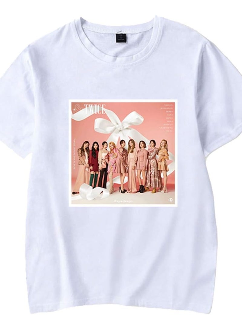 تي شيرت قطني مطبوع للجنسين من مرتين للرجال والنساء - ملابس مريحة لمحبي الكيبوب، ملابس يومية كاجوال