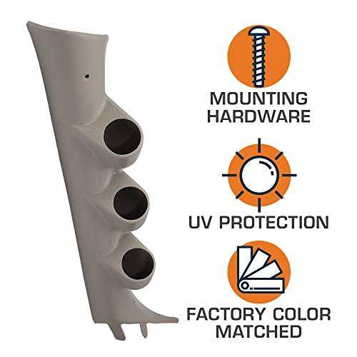 GLOWSHIFT بود قياس عمود ثلاثي بلون تان متوافق مع شيفروليه شيفي سيلفرادو دوراماكس 2007-2013 - قطع مكبر الصوت في العمود A - متطابق مع لون المصنع - يركب (3) مقاييس 2-1/16" (52mm) - Image 3
