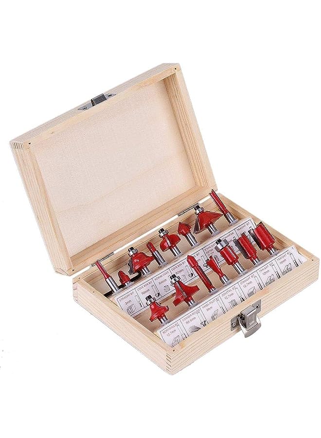 PROMASS Pieces 6.35mm Woodworking Carbide Router Bit sets (1/4 inch Shank)  - Image 1