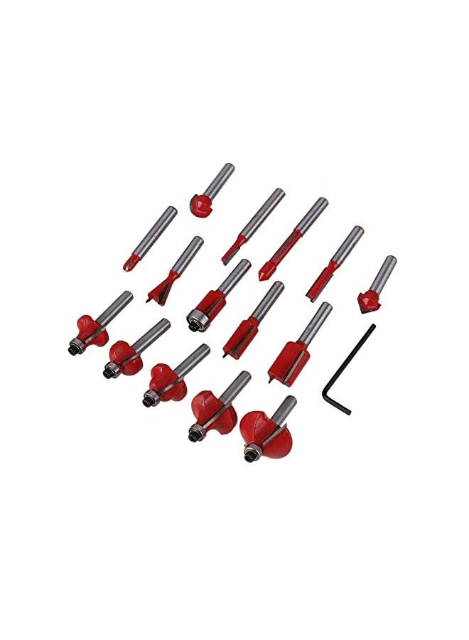 PROMASS Pieces 6.35mm Woodworking Carbide Router Bit sets (1/4 inch Shank)  - Image 2