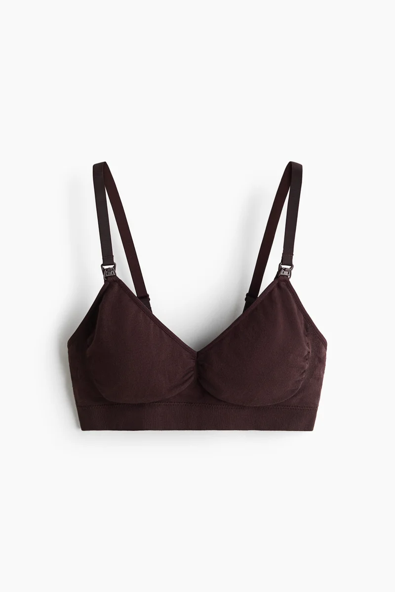 MAMA Seamless Padded cotton-blend nursing bra