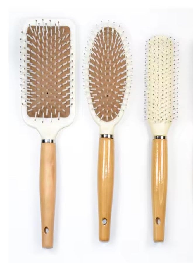 Mincer Anti Static Fine Tooth Cutting Comb Professional Salon Styling Hair Scalp Massage Brush Combs for Women's and Girl's (Brown) (Pack Of 3) - Image 1