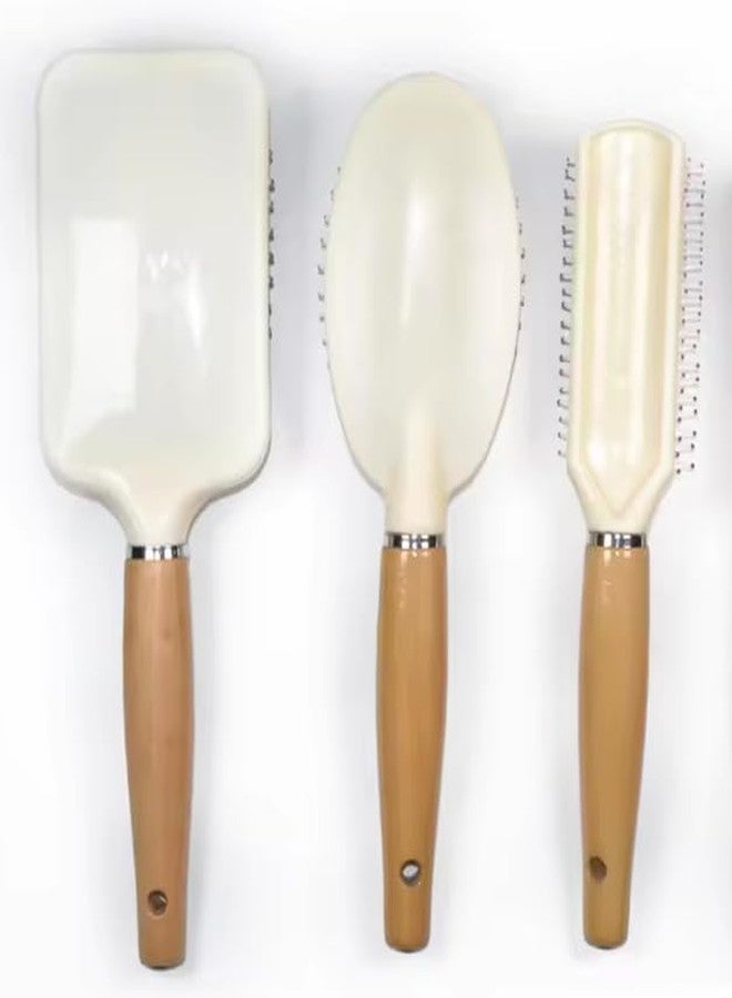 Mincer Anti Static Fine Tooth Cutting Comb Professional Salon Styling Hair Scalp Massage Brush Combs for Women's and Girl's (Brown) (Pack Of 3) - Image 2