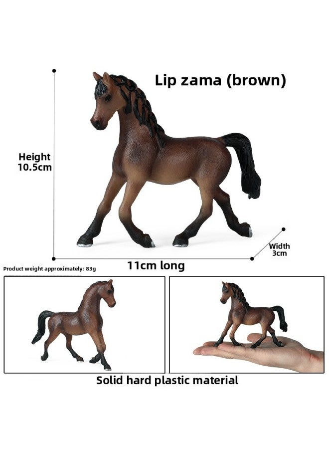 Solid Realistic Animal Horse Model Foal Stallion Black Horse Wild Children's Cognitive Toys Wild Animal Models-Color:M-792 Lipizama (Brown) - Image 1