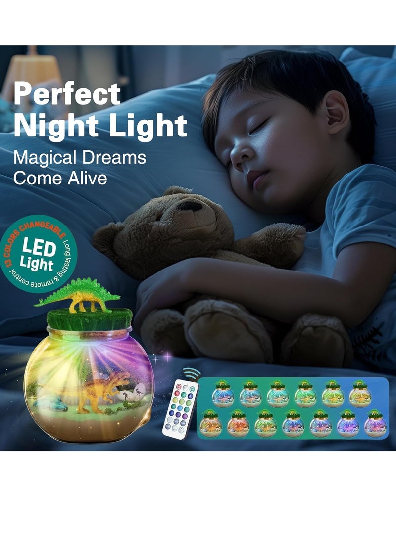 DMG TECH Dinosaur Terrarium Kit, Light Up Terrarium Kit Kids Crafts Toys,DIY Dino Arts and Crafts for Kids Ages 4 5 6 7 8-12 Years Old, Dinosaur Present for Boys Girls  - Image 2