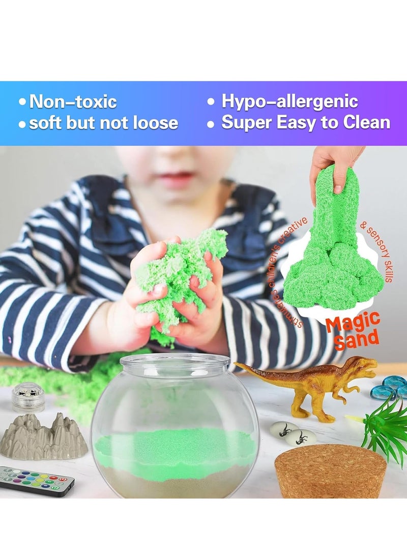 DMG TECH Dinosaur Terrarium Kit, Light Up Terrarium Kit Kids Crafts Toys,DIY Dino Arts and Crafts for Kids Ages 4 5 6 7 8-12 Years Old, Dinosaur Present for Boys Girls  - Image 3