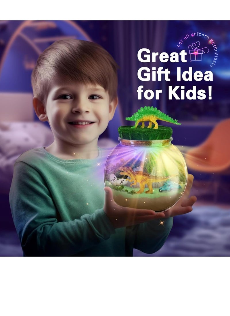 DMG TECH Dinosaur Terrarium Kit, Light Up Terrarium Kit Kids Crafts Toys,DIY Dino Arts and Crafts for Kids Ages 4 5 6 7 8-12 Years Old, Dinosaur Present for Boys Girls  - Image 5